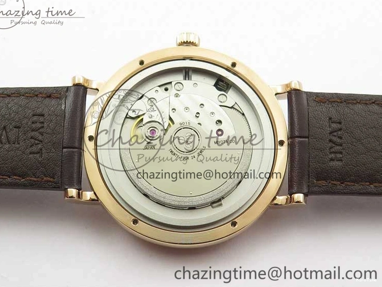 MIROTIME 0415 Stylish Portofino IW459402 RG MKS 1:1 Best Edition White Dial on Brown Leather Strap Miyota 7084